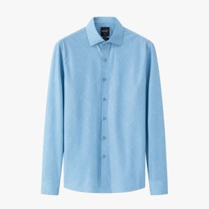 Áo Sơ Mi Dài Tay Phối Hoạ Tiết Cao Cấp, Chống Nhăn Nhàu, Chống Bám Bẩn